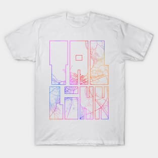 Tallinn, Estonia City Map Typography - Colorful T-Shirt